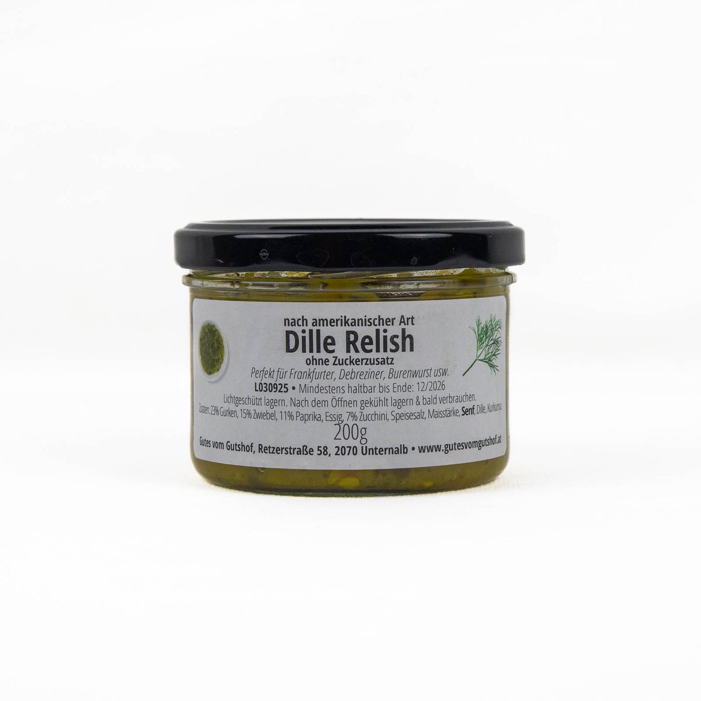 Dille Relish ohne Zuckerzusatz