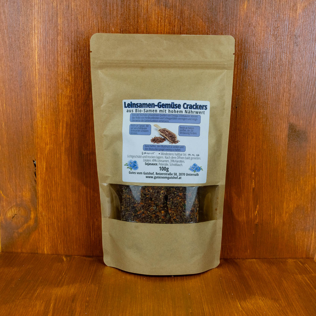 Leinsamen-Gemüse Cracker 100g