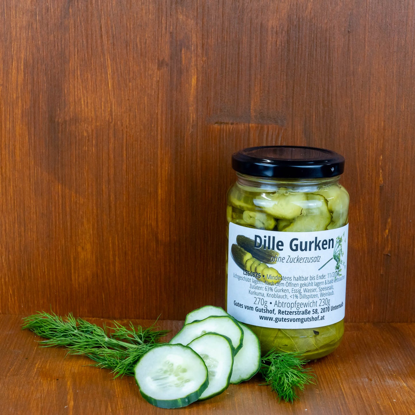 Dille Gurken ohne Zuckerzusatz 340g