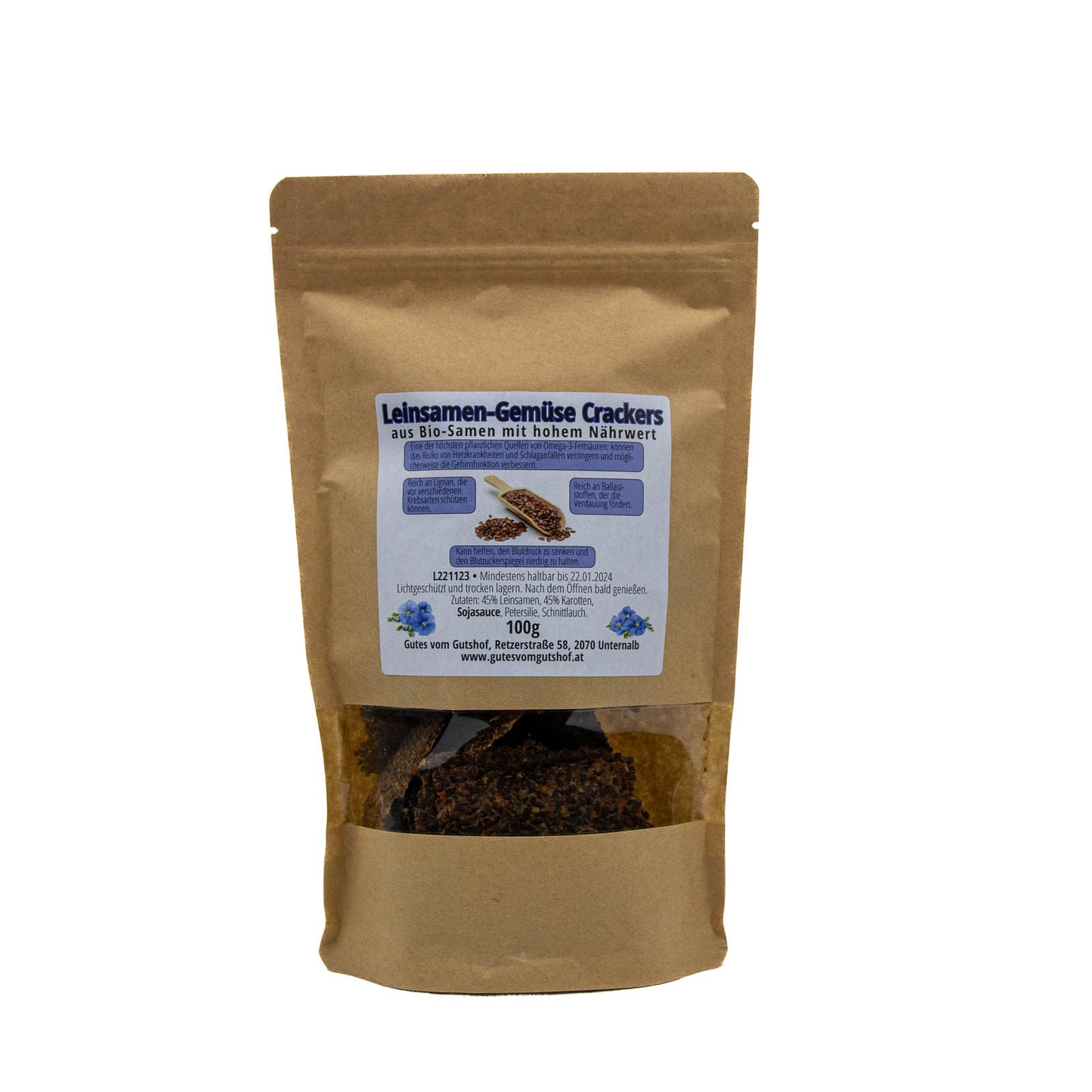 Leinsamen-Gemüse Cracker 100g