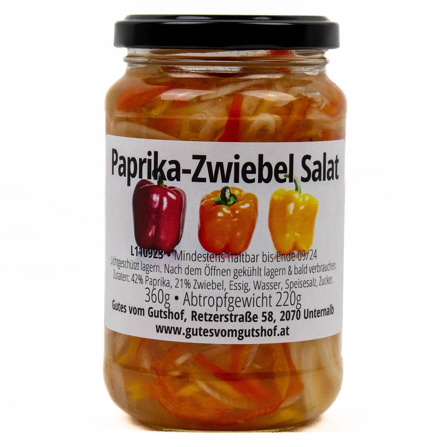 Paprika-Zwiebel Salat 360g | Abtropfgewicht 220g
